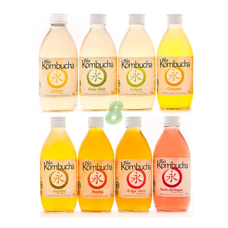 Set de Prueba BioKombucha – 8 sabores 0,33 L Vidrio